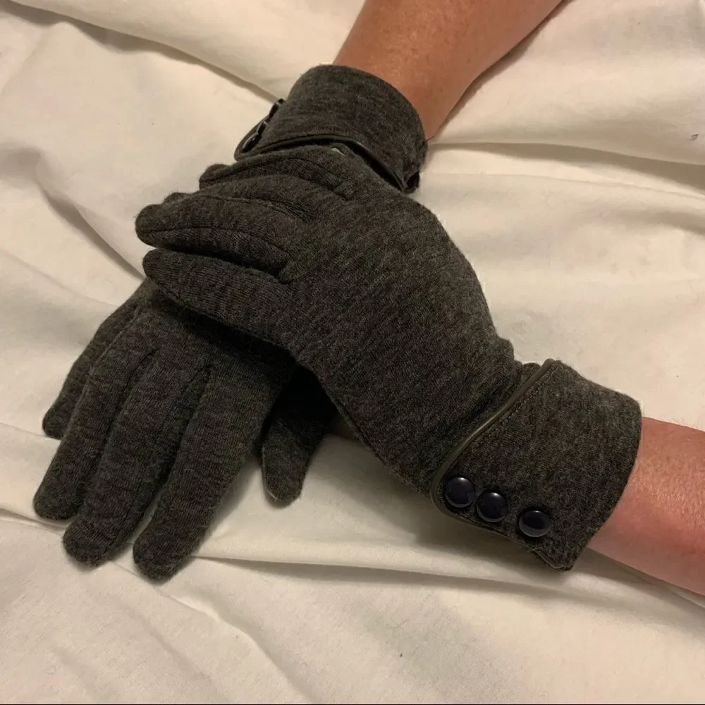 Two Sets of Typing Gloves Gray and Brown
